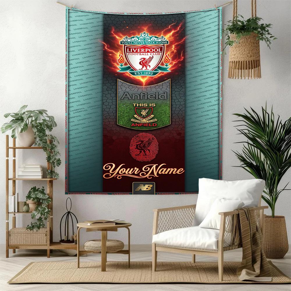 Liverpool Takımı Özel Adınız Duvar Dekoru Duvar Halısı Sanatı Evcil Hayvan Anma Doğum Günü Düğün Partisi Arka Planı Aile Hediyesi