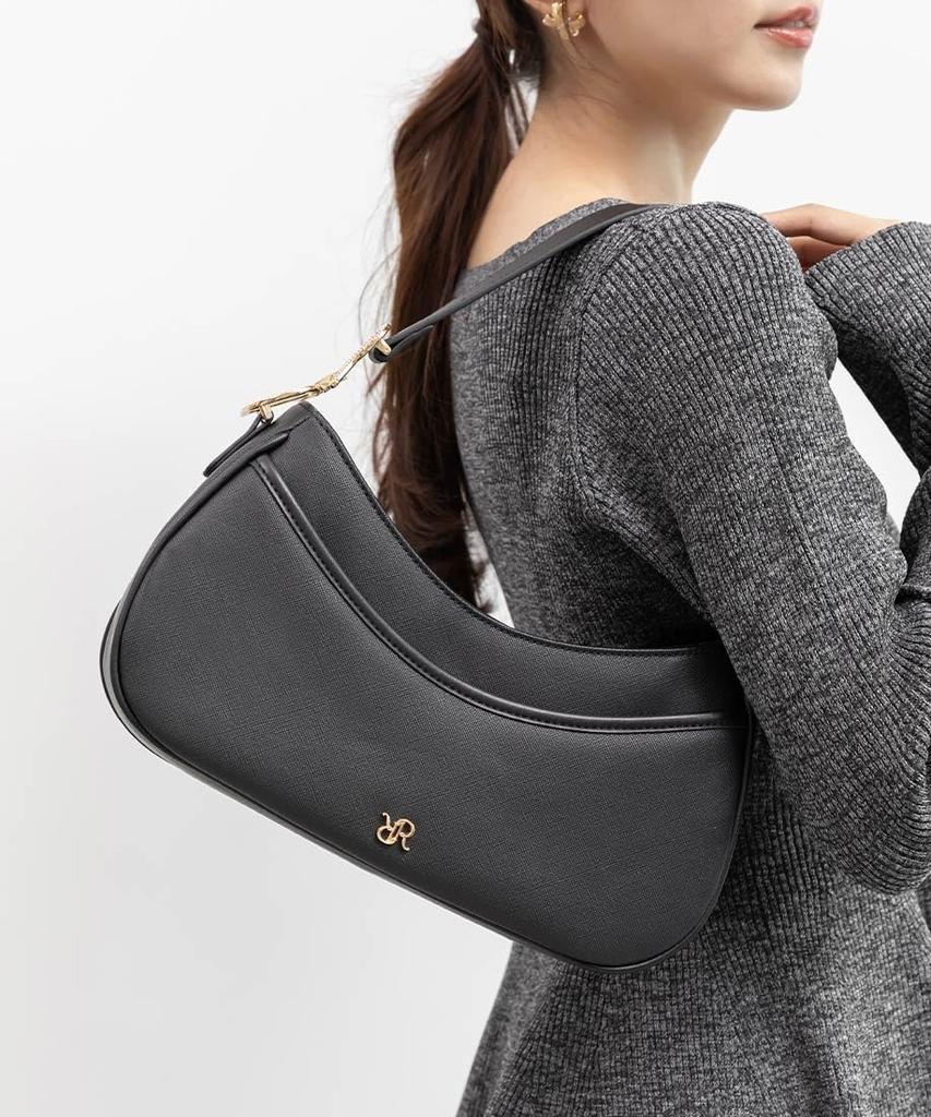 Randa Jewel Motif Shoulder Black Women's Bag, FB36181,