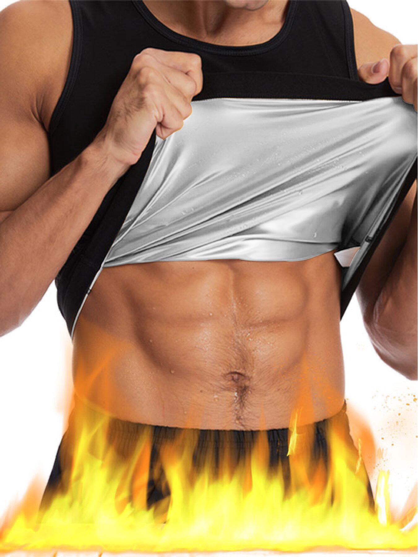 

Мужской утягивающий жилет для пота: Контроль живота, Один размер, Плюс варианты, Идеально для бега и похудения. 4XL