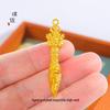 Vietnamese Gold Sand Nine-Eye Dzi Beads Vajra Cross Pendant Necklace Accessory