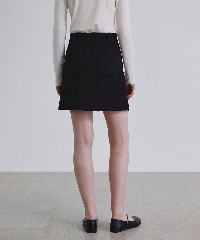Step Around Boucle Mini Skirt_Black