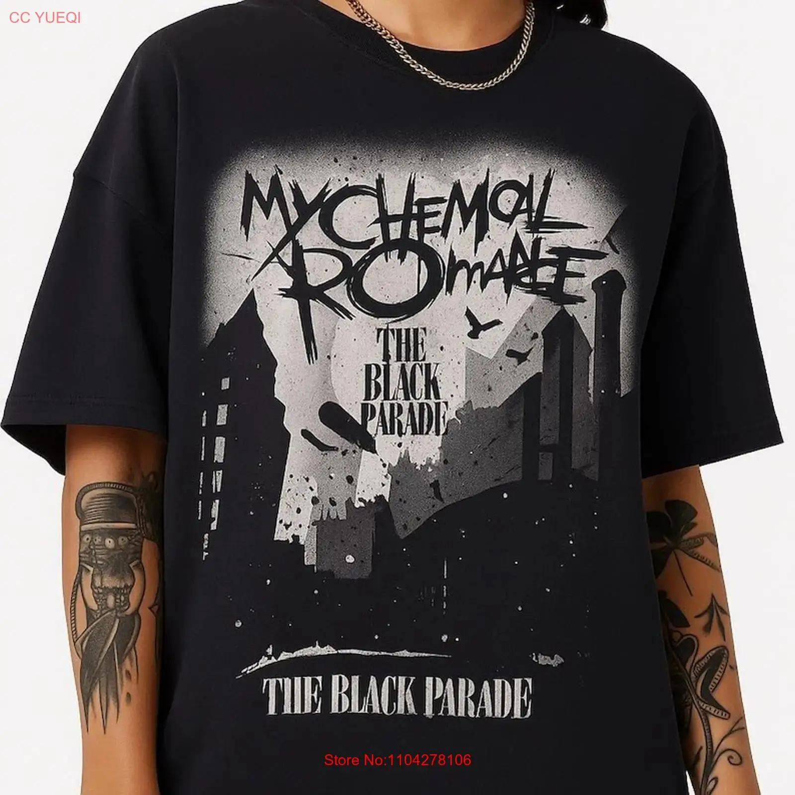

The Black Parade T Shirt My Chemical Romance MCR Band Emo Gothic Music vintage Washed Versatile Unisex homme designer clothes S разноцветный