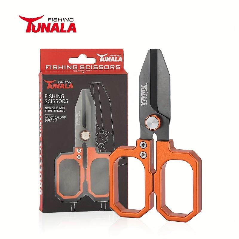 Fishing Scissors with Double Serrated Blades, Made of Molybdenum Vanadium Steel Material for Fishing Weaving Line Scissors,