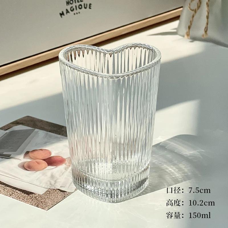 Kreatives herzförmiges Kaltgetränkeglas Phnom Penh Liebesstimmung Paarbecher Zuhause Trinkwasser Frühstück Milchbecher Kaffeetasse