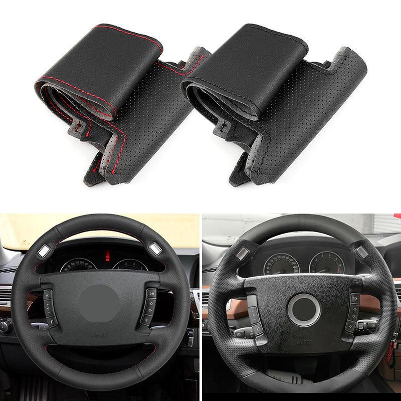 For BMW 7 Series E65 E66 Long Wheelbase Sedan 2001-2008 Hand-Braids Car-styling Steering Wheel Cover Microfiber Leather Trim