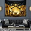 Christmas Nativity 2D Backdrop, Holy Night Jesus Birth Silhouette Photography Background