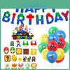 Vibrant Super Mario Theme Party Decoration Bunting Balloons Cake Topper