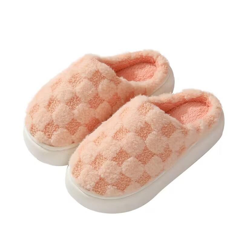 Winter new indoor cotton shoes non-slip and warm thick-soled couple cotton slippers plush slippers