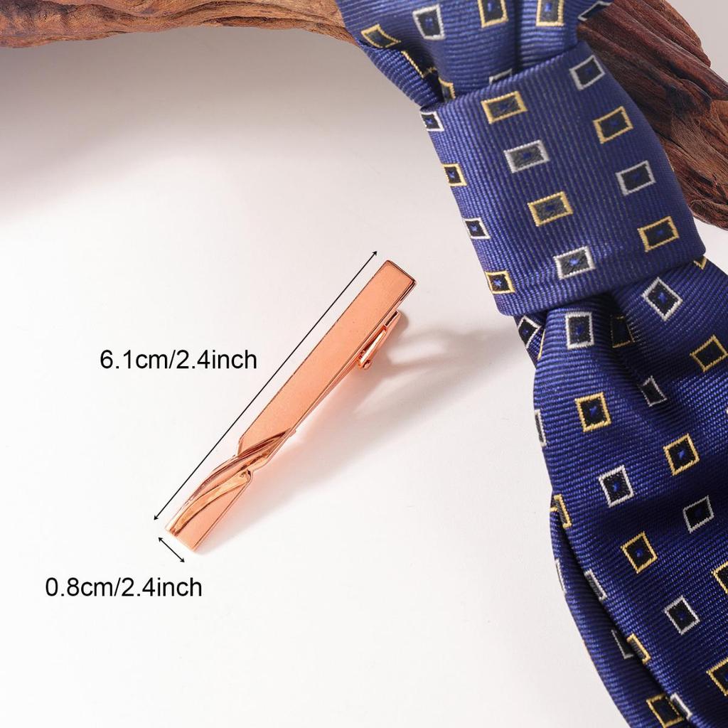 Luxury 4-Color Tie Clip with Slanted Edge for Men's Formal Business Suits