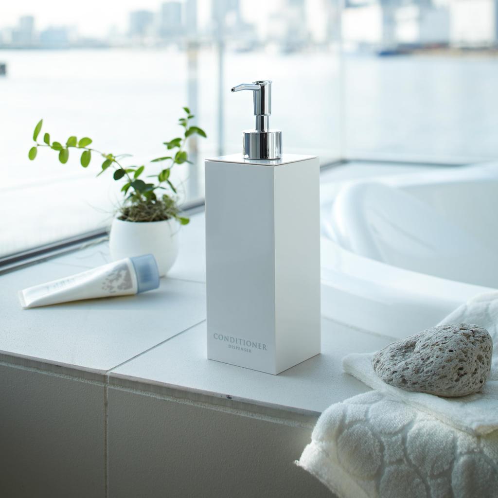 Yamazaki W7 x D7 x 7893 Two-Way Dispenser, Square, Conditioner, White, Approx. H23cm, Mist,