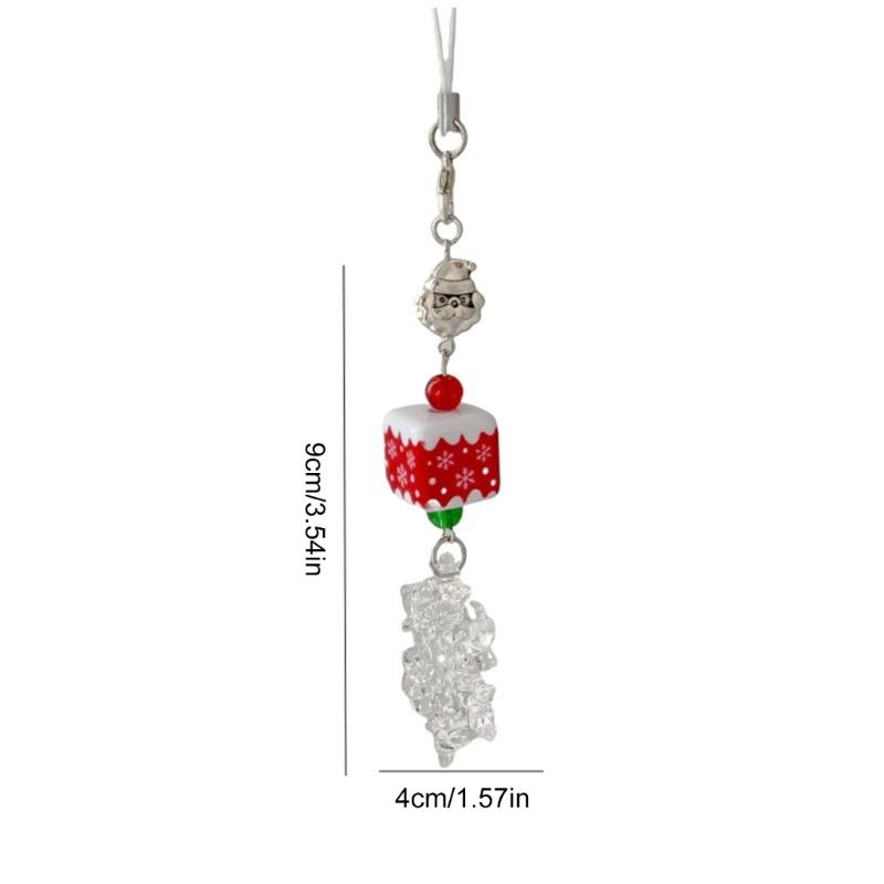 Festival Christmas Bead Mobile Strap Phone Pendant Alloy Phone Strap Resin Alloy Texture Perfect for Bags or Keys