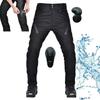 Upgrade Herren Motorrad Reithosen Wasserdicht Winddicht Reflektierend Motocross Rennhosen mit 4 X CE Protektoren Knie Hüfte