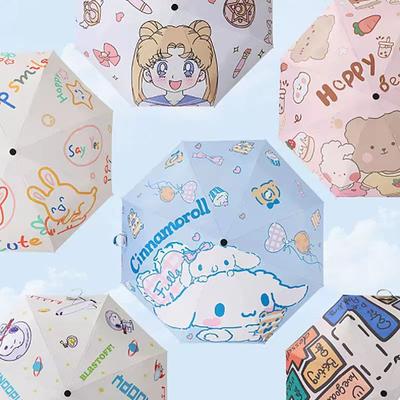 Automatický deštník proti dešti Větruodolný Krásný dětský deštník Yugui Pes skládací Větruodolný černý povlak Anti UV slunečník