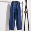MOJTA Women Spring Autumn Plus Size Casual Loose Pants Hight Waist Jeans