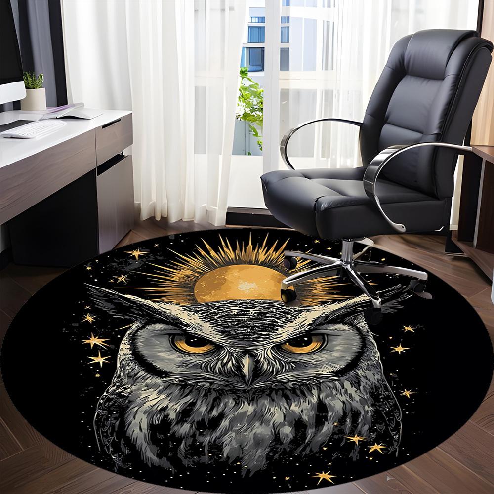 1pc Owl Moon Night Stars Chair Carpet for Office, Soft, Non-Slip Polyester Mat, Office, Living Room, Bedroom, Durable Polyester yy251207144
