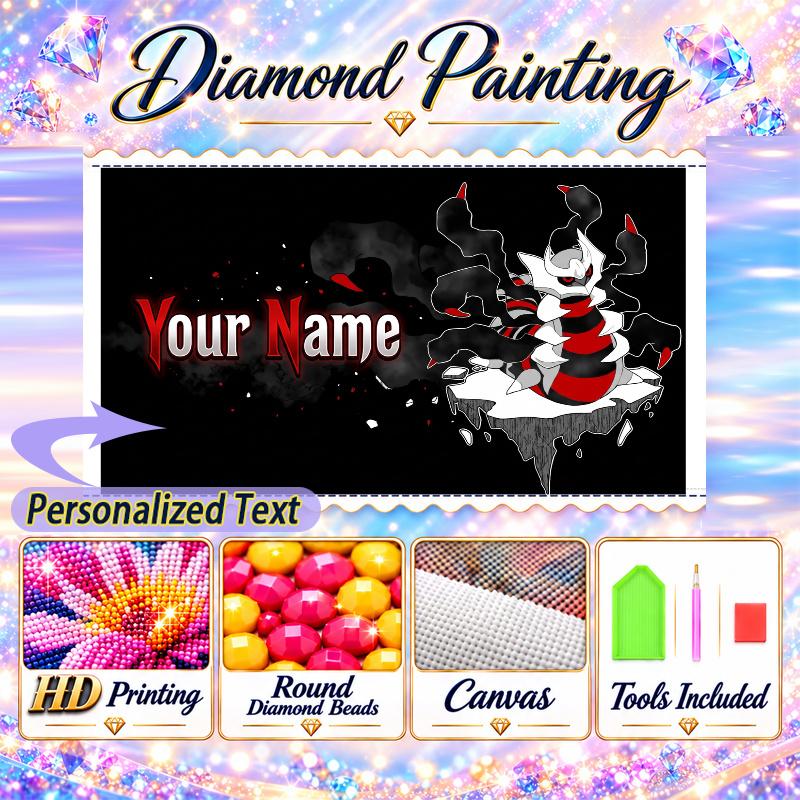 Personalized Giratina Diamond Art Custom Name 5D Diamond Painting Full Drill DIY Craft