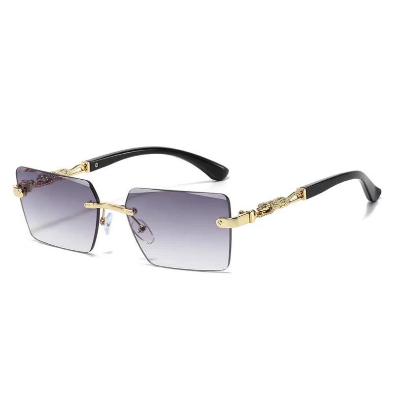 Men s Trendy Rimless Driving Sunglasses with Square Frame - Anti-UV Sun Protection