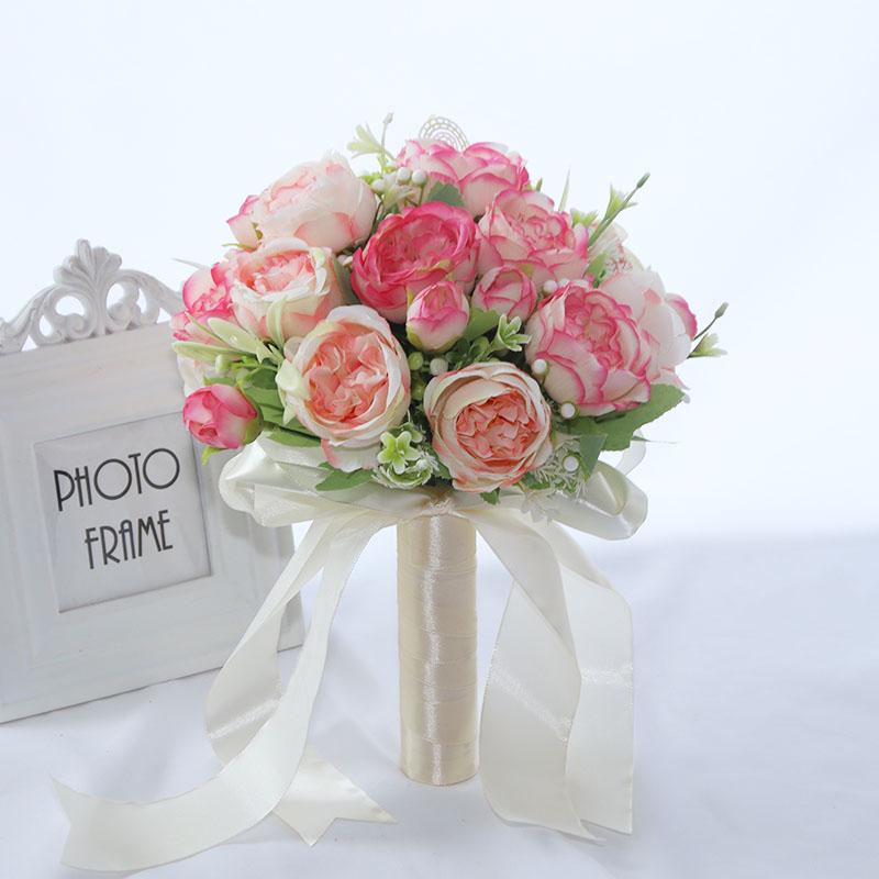 Korean Style Bridal Bouquet for Weddings - Artificial Flower Ball for Bridesmaids & Photo Props