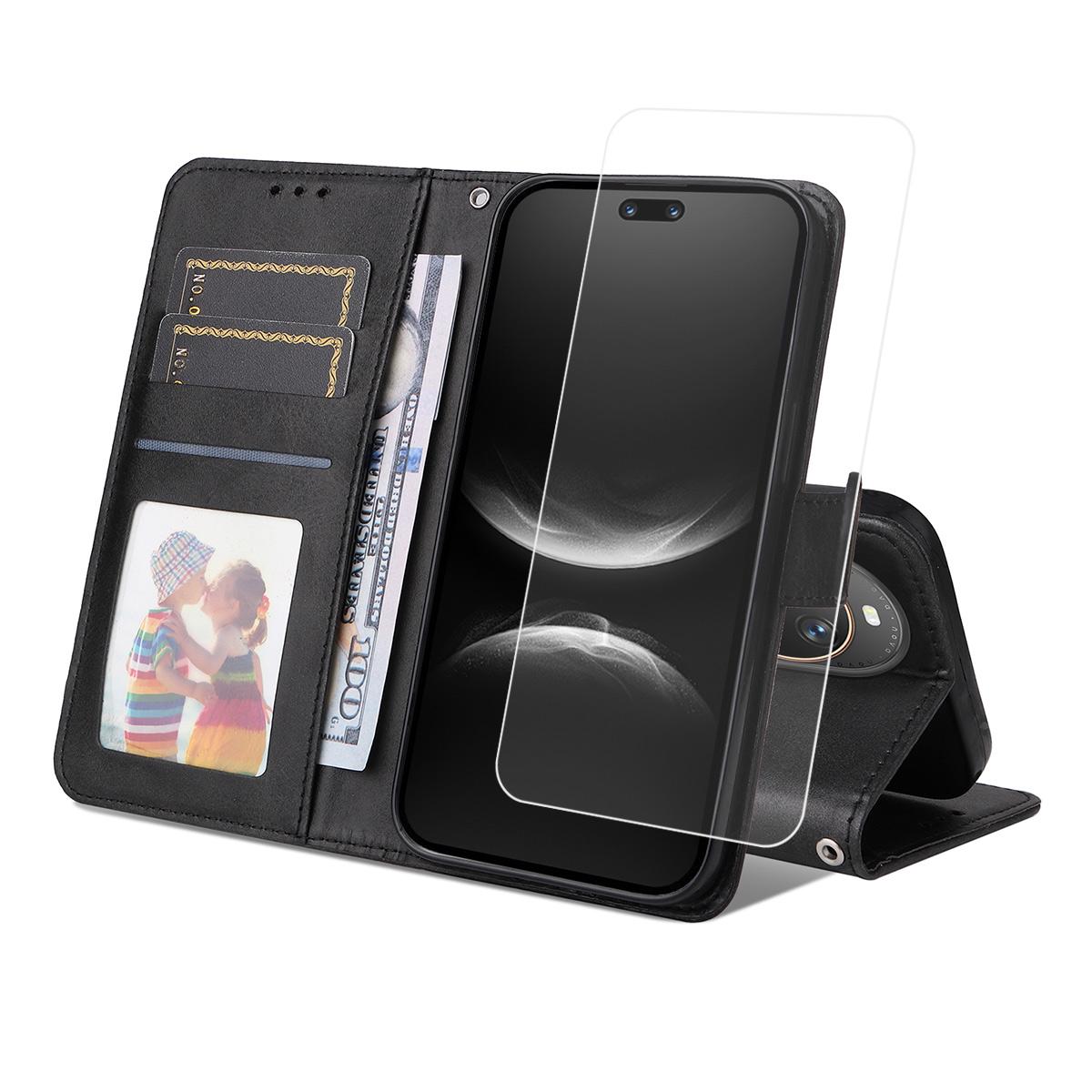 

For Huawei nova 14 Pro 5G Wallet Case ENKAY HAT PRINCE Calf Texture Leather Phone Stand Cover with Hydrogel Film/Strap