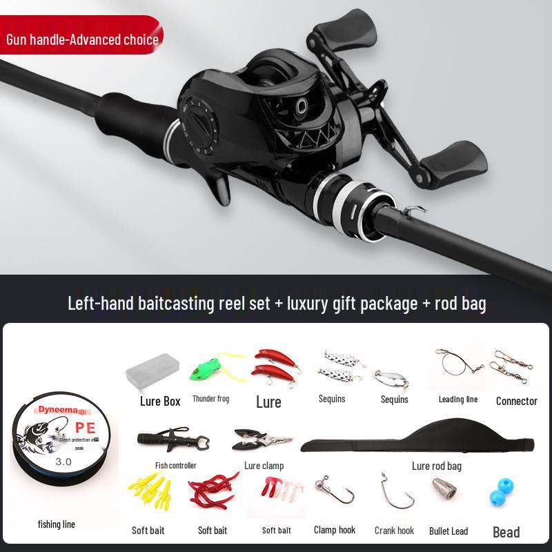 Beginner's Complete Lure Fishing Set: Long-Casting Rod with Guide Rings