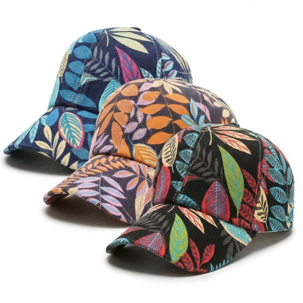 Fashion Korean Style Baseball Cap Maple Leaf Print Sun Protection Oversized Hat Casual Trendy Sun Hat For Men Women