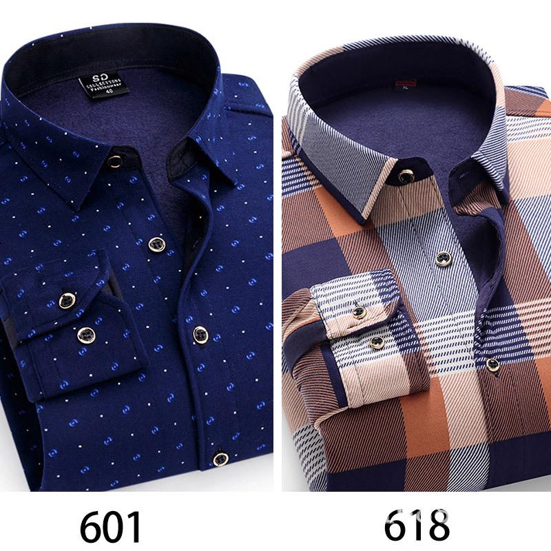 2024 Herren Kariertes Langarm Dickes Warmes Hemd für Herbst und Winter