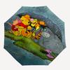 Rainy Day Winnie the Pooh Themed Automatic Opening and Closing Umbrella, Brightly Colored 8-rib Portable Umbrella, Suitable for Men and Wome