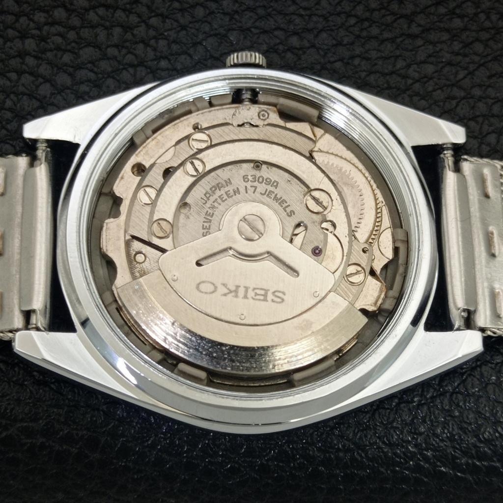 JAPAN VINTAGE REFURBISHED SEIKO 5 AUTOMATIC 6309A MENS BLACK WATCH a442147-4