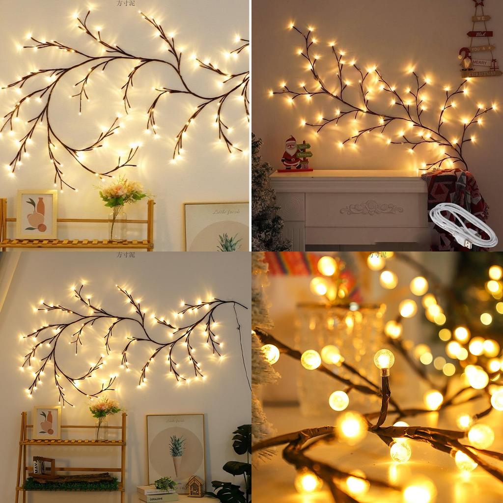 Luz de Árbol LED Pegatina de Pared Decorativa para Interiores para Ambiente de Dormitorio y Sala de Estar