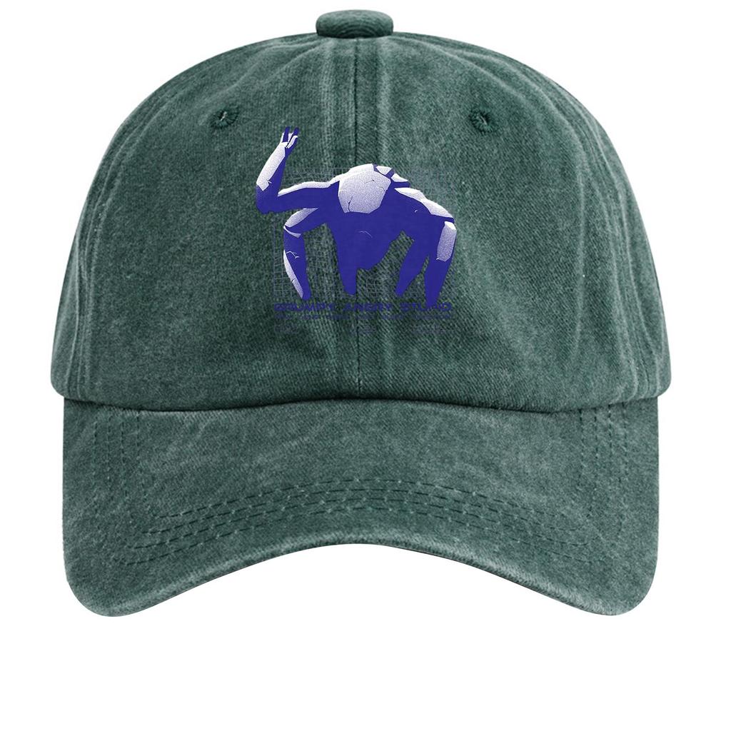 Washed Cotton Baseball Cap With Printed Distressed Soft Top Denim Hat For Men, European And American Retro Hat