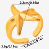 Real Gold Plated Sea Animal Ring Open Adjustable Stainless Steel Rings For Women Men Accessories PVD Ocean Beach Jewelry Anillos