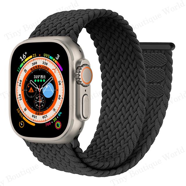 Braided Solo Loop Strap For Apple Watch Ultra 49mm 44mm 45mm 40mm 41mm 42mm Correa Bracelet iWatch Series 8 7 SE 6 5 4 3 Strap