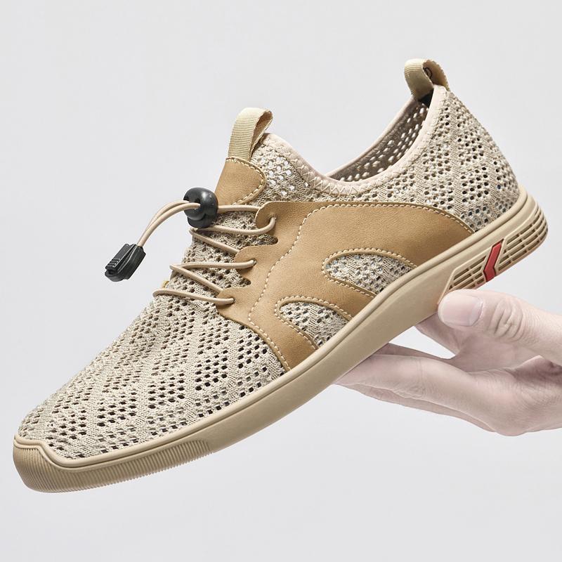 Fashion Autumn Men's Casual Flats New Sports Net Face Running Shoes Soft Bottom Travel Trendy Shoes Lightweight Outdoor Walking Shoes