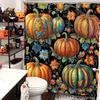 Halloween Harvest Thanksgiving maples pumpkin pattern Bathroom Shower Curtain With 12 Hooks bathroom decor and accessories