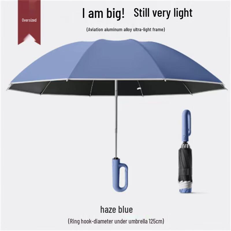 Деловой автоматический двусторонний ветрозащитный зонт