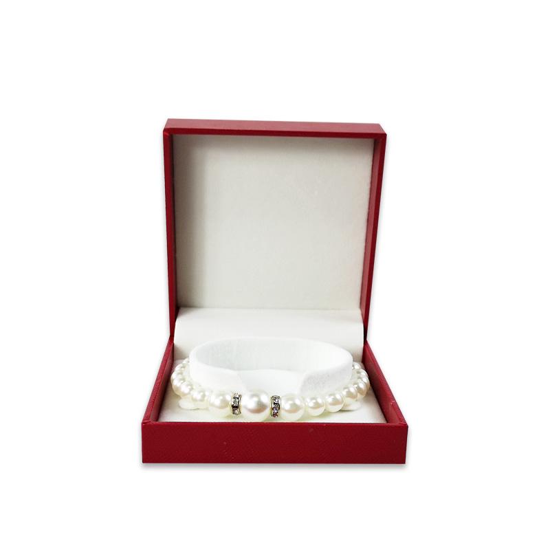Premium Pappersfylld Läder Rätvinklig Smyckesförvaringsdisplaylåda Ring Halsband Hänge Armband Låda Presentförpackningslåda