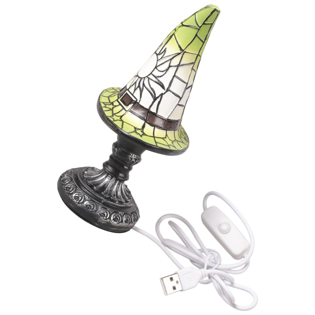 Creative Witch Hat USB Powered Table Lamp Handcrafted Halloween Decors Creative Wizard Hat Nightlight For Gift Giving