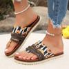 Women's Shoes New Promotion Flip-Toe Women's Slippers Summer Roman Mixed Color Outdoor Leisure Beach Flat Large Size Slippers