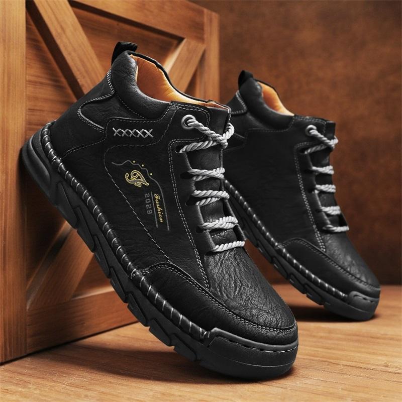 39-48 Spring/fall Mens Hip-top Leather Boots Men Boots Leather Casual Leather Shoes Men Ankle Boots