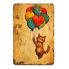 Vintage Cat Heart Balloons Metal Sign X Inch Iron Wall Art for Home Bar Cafe Easy Hang