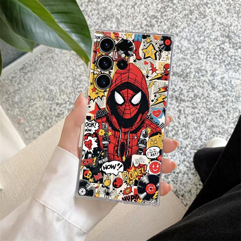 Marvel Spider-Man Comics Transparent Case For Samsung Galaxy S26 S25 Ultra S24 S22 S26 Plus S20 S23 S21 S25 FE 5G Clear Cover