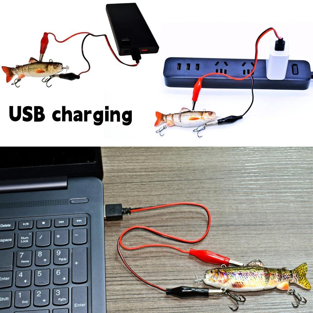 Electric Fishing  Lures 3.5" USB Rechargeable LED Light Bait Swimbaits Robotic Lures Crankbait Fishing Tackle Lifelike Fish