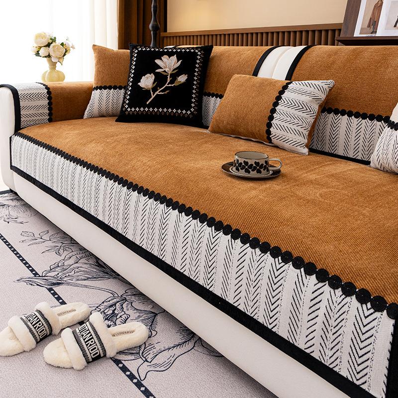In the summer of 2025, the new sofa cushion is cold and non-slip in summer, and the high-end leather seat cushion cover cloth towel.