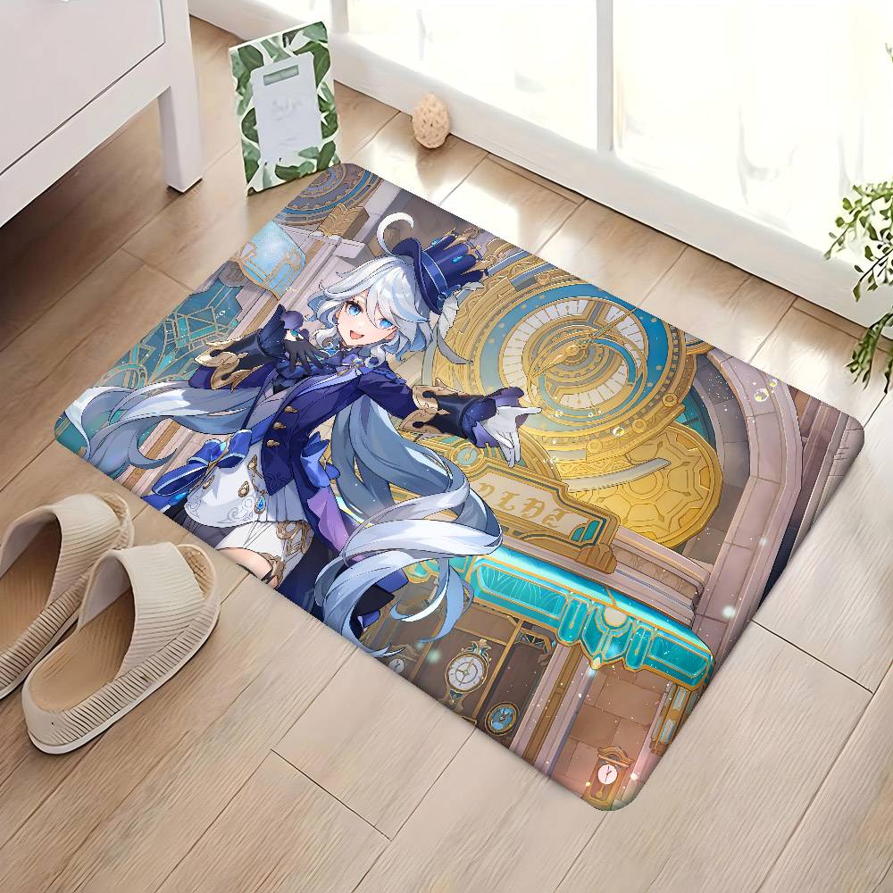 Furina Genshin Impact Entrance Door Mat Washable Non-Slip Living Room Sofa Chairs Area Mat Kitchen Welcome Doormat