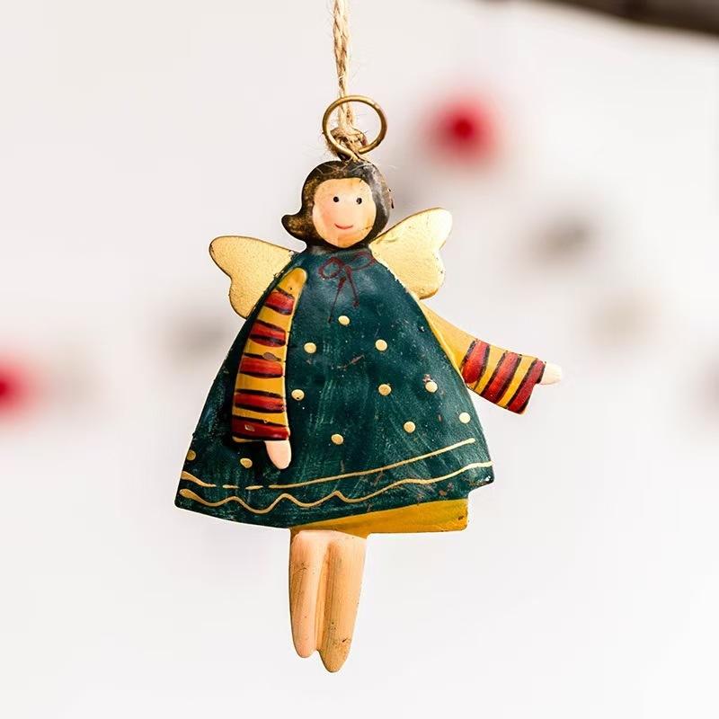1PCS Acrylic Vintage Angel Hanging Decor Christmas Ornaments Santa Claus Xmas Tree Hanging Ornament 2026 Navidad Party Decor
