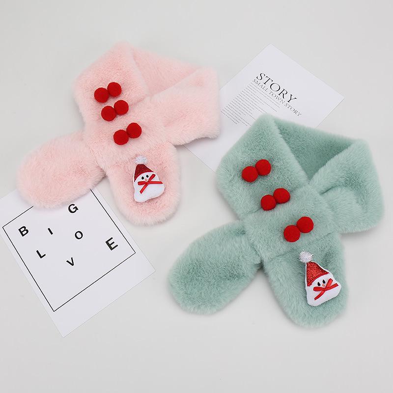 2023 Cute Cartoon Winter Scarf for Children - Korean Style, Warm Christmas Neck Warmer for Elementary School Girls & Boys