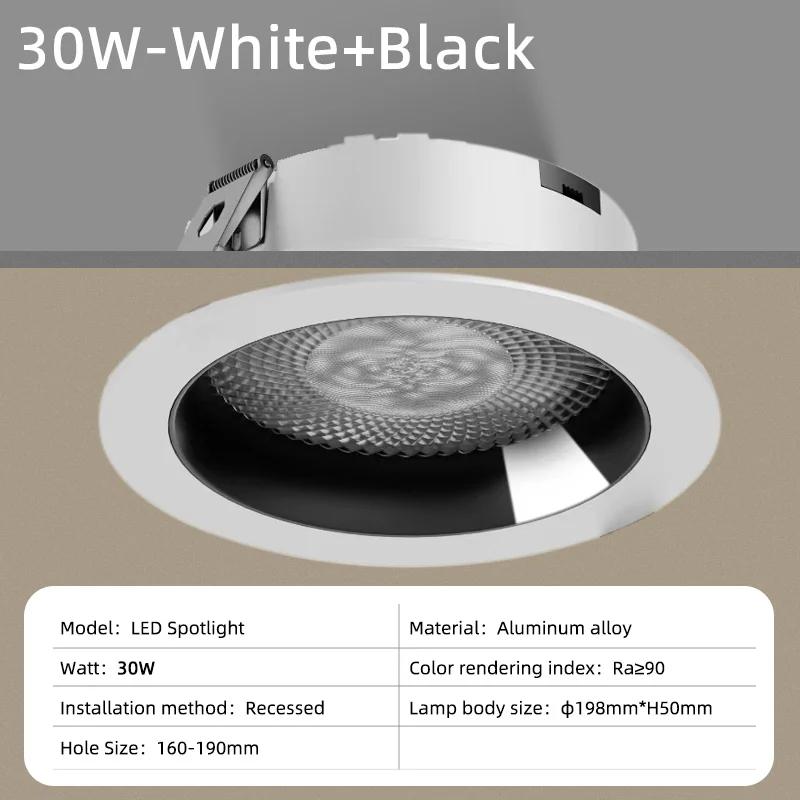 Dimmable AC90V-260V 5W9W12W18W24W30W40W LED Downlights Epistar Chip COB Recessed Ceiling Lamps Spot Lights For Home Illumination