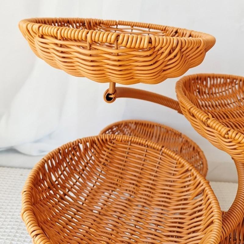  Spacious Snacks And Bread Holder Rattan Plastic Holder for Fruit and Sweet