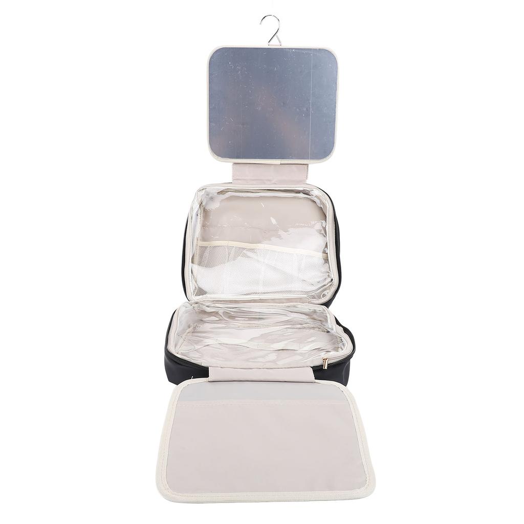 Hanging Hook Travel Toiletry Bag Travel Makeup Organizer with Mirror Portable Travel Makeup Train Case for Travel