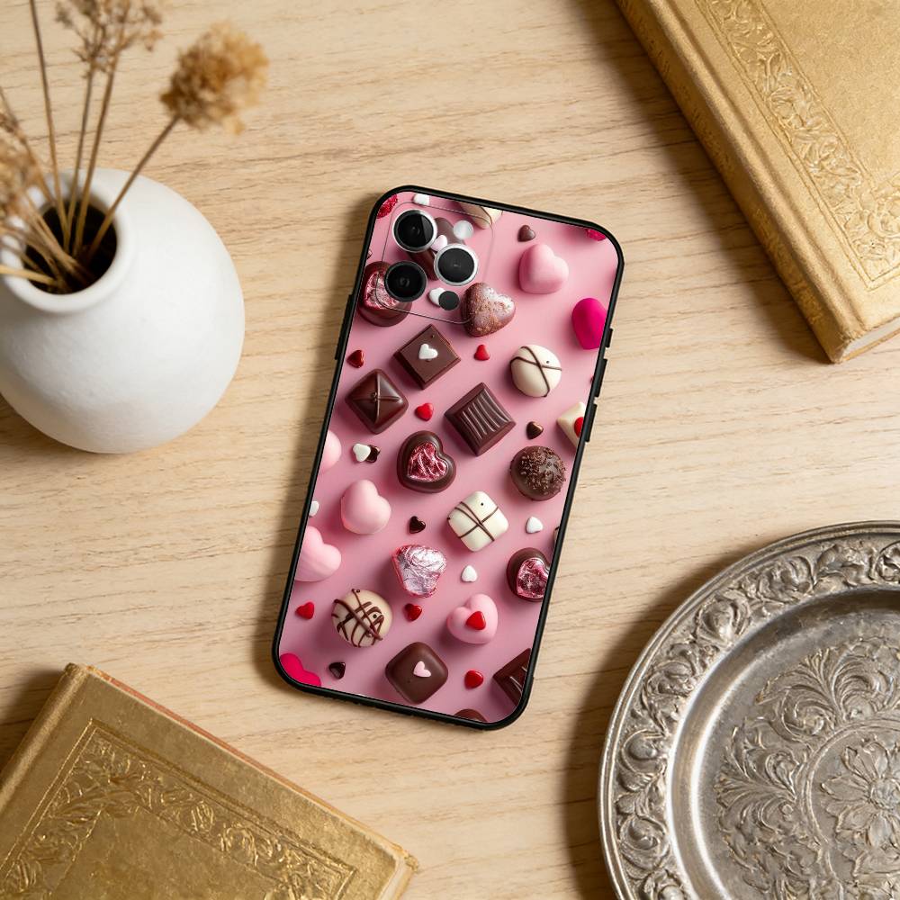C-Chocolate-TE Phone Case For iPhone 17,16,15,14,13,12,11 Plus,Pro Max,Soft Silicone Black Cover